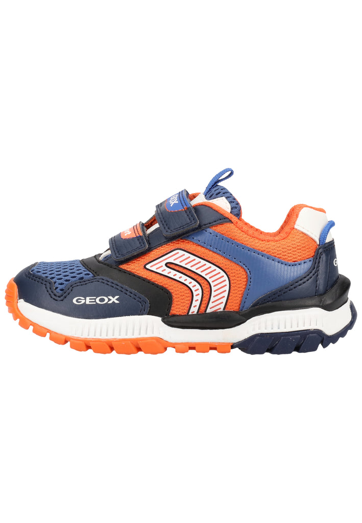 Geox Sneaker Lederimitat/Mesh Navy/Orange - surf4shoes