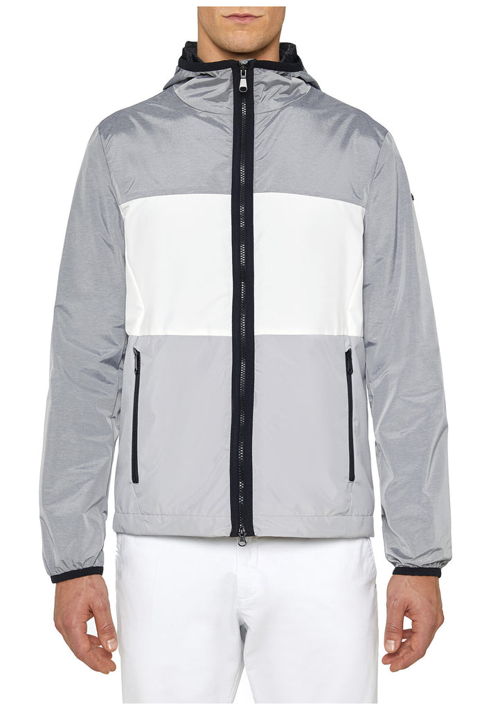 Geox Jacken 100% Polyester Grau/Weiß - surf4shoes