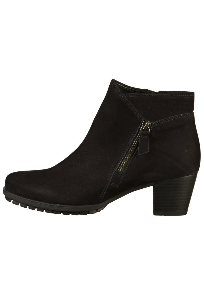 Gabor Stiefelette Nubukleder Schwarz - surf4shoes