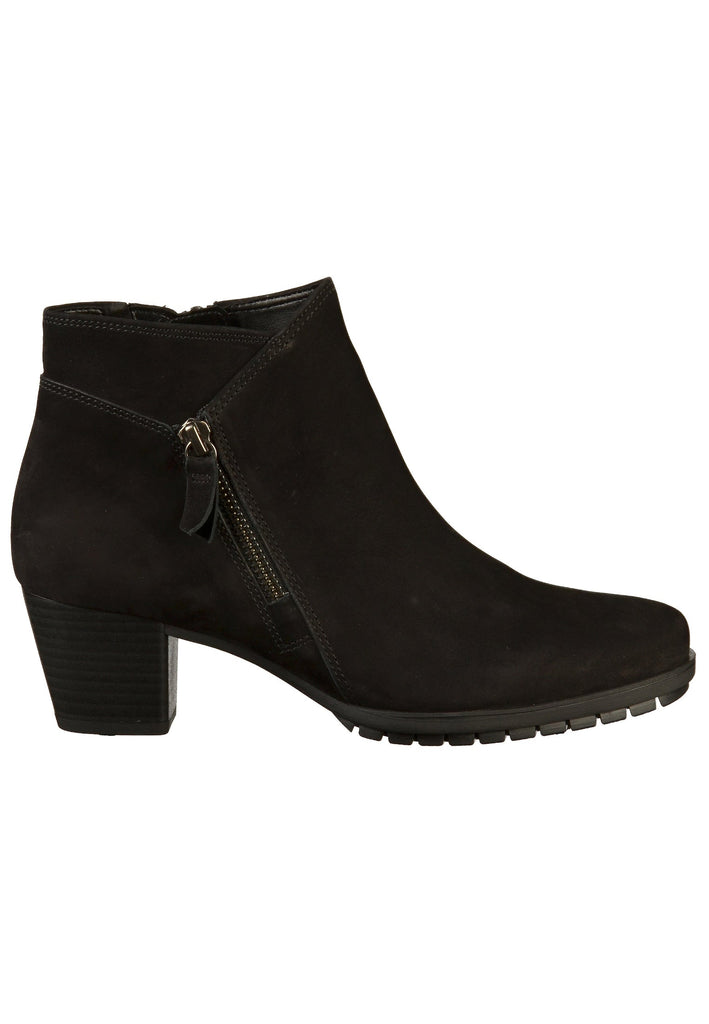Gabor Stiefelette Nubukleder Schwarz - surf4shoes