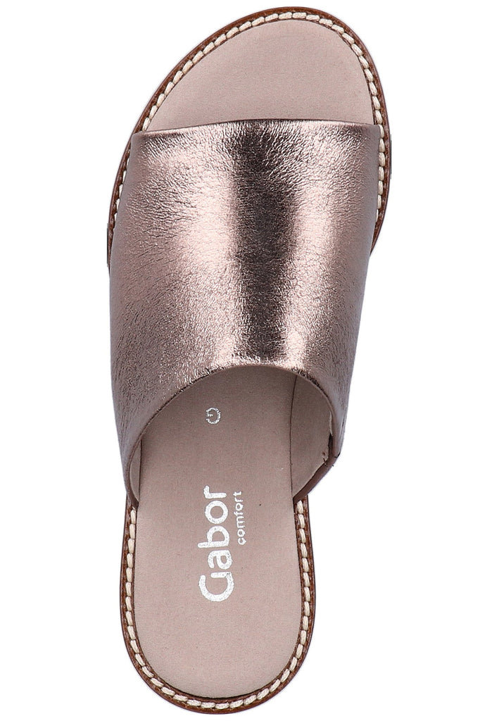 Gabor Pantoletten Leder Bronze - surf4shoes