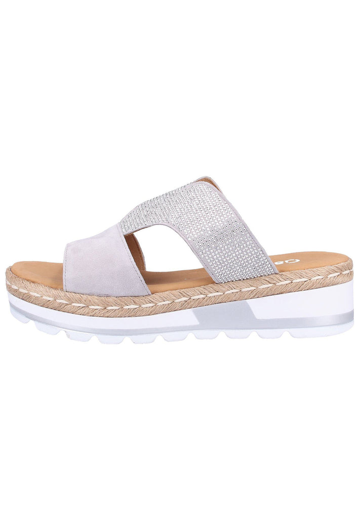 Gabor Pantoletten Leder Hellgrau - surf4shoes
