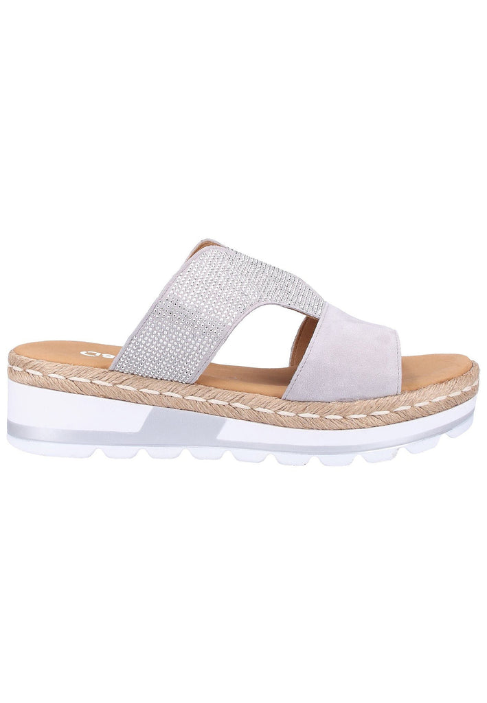 Gabor Pantoletten Leder Hellgrau - surf4shoes