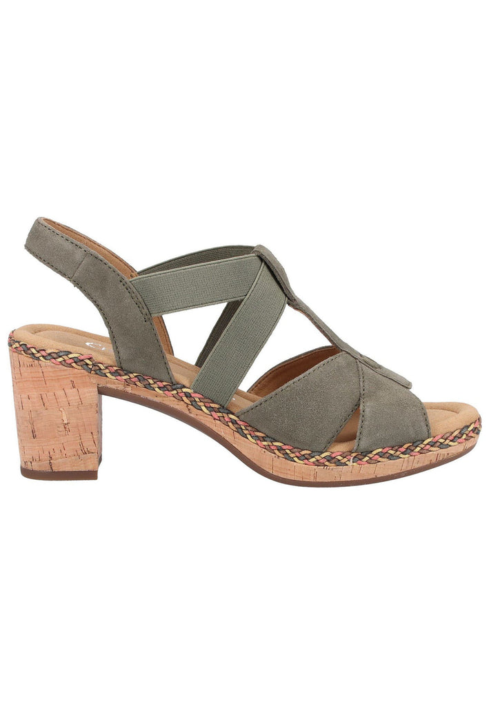 Gabor Sandalen Leder Oliv - surf4shoes