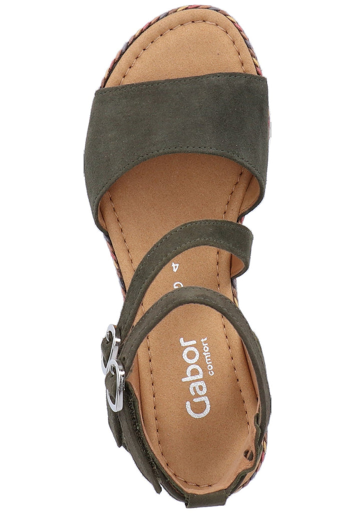 Gabor Sandalen Leder Khaki - surf4shoes