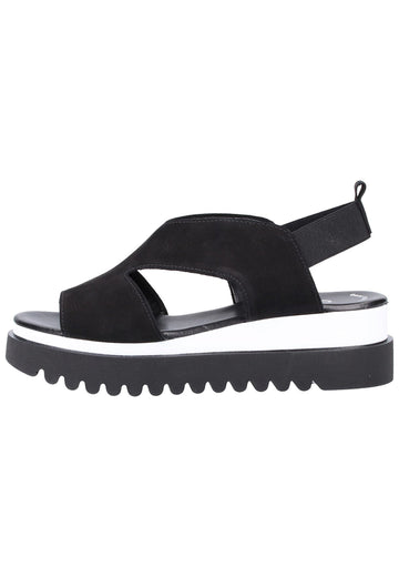 Gabor Sandalen Nubukleder Schwarz - surf4shoes