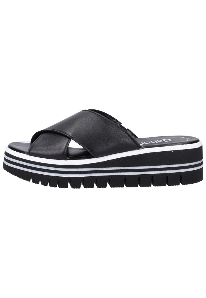 Gabor Pantoletten Nappaleder Schwarz - surf4shoes
