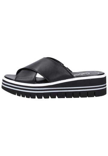 Gabor Pantoletten Nappaleder Schwarz - surf4shoes
