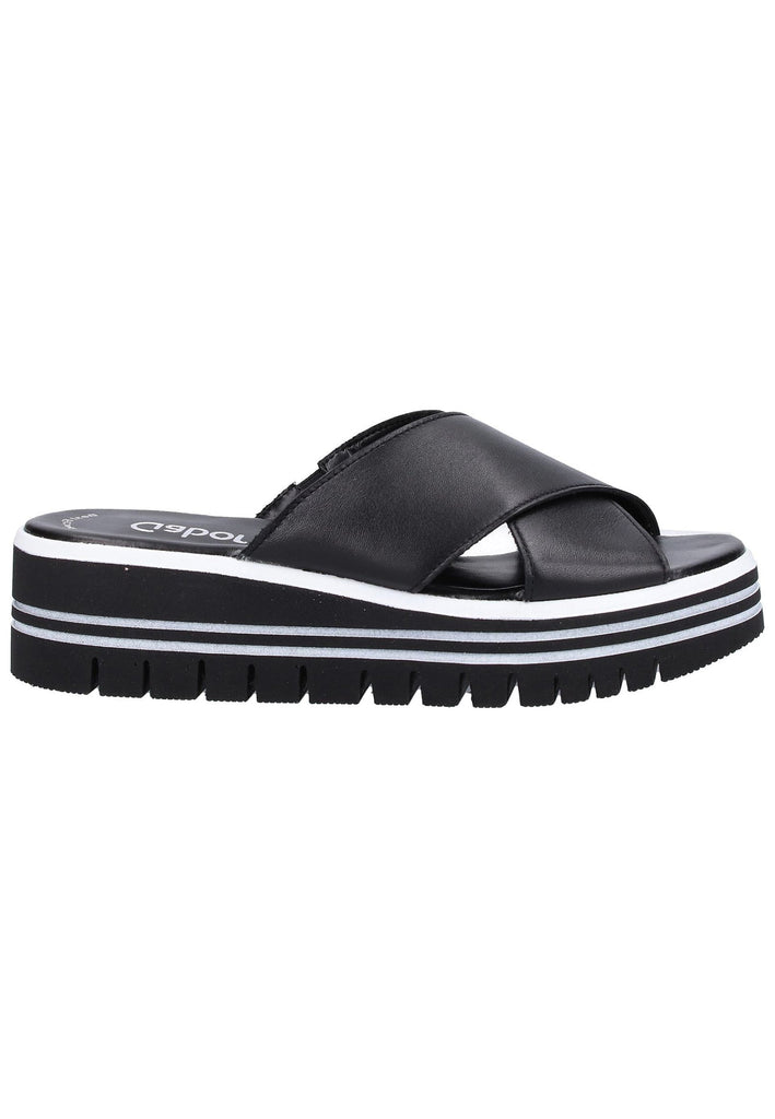 Gabor Pantoletten Nappaleder Schwarz - surf4shoes