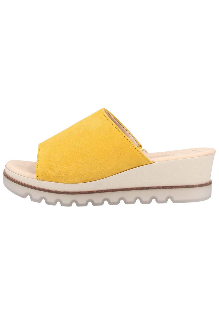 Gabor Pantoletten Leder Gelb - surf4shoes