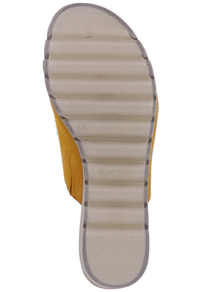 Gabor Pantoletten Leder Gelb - surf4shoes