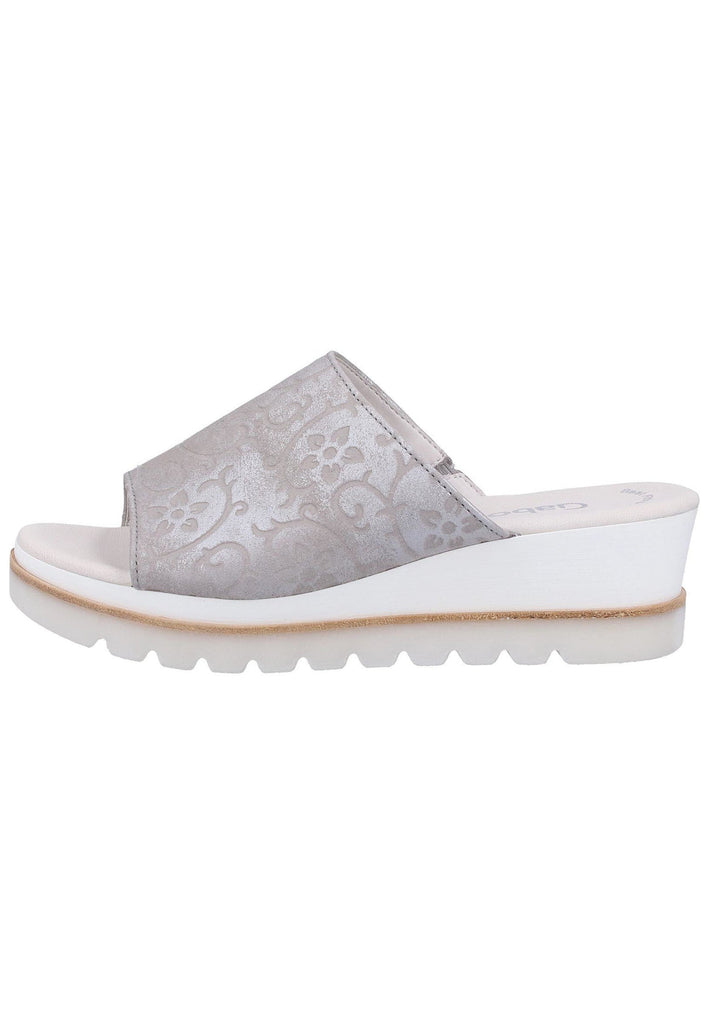Gabor Pantoletten Leder Hellgrau - surf4shoes