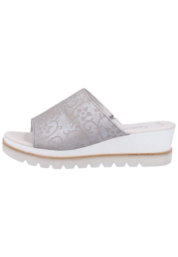 Gabor Pantoletten Leder Hellgrau - surf4shoes