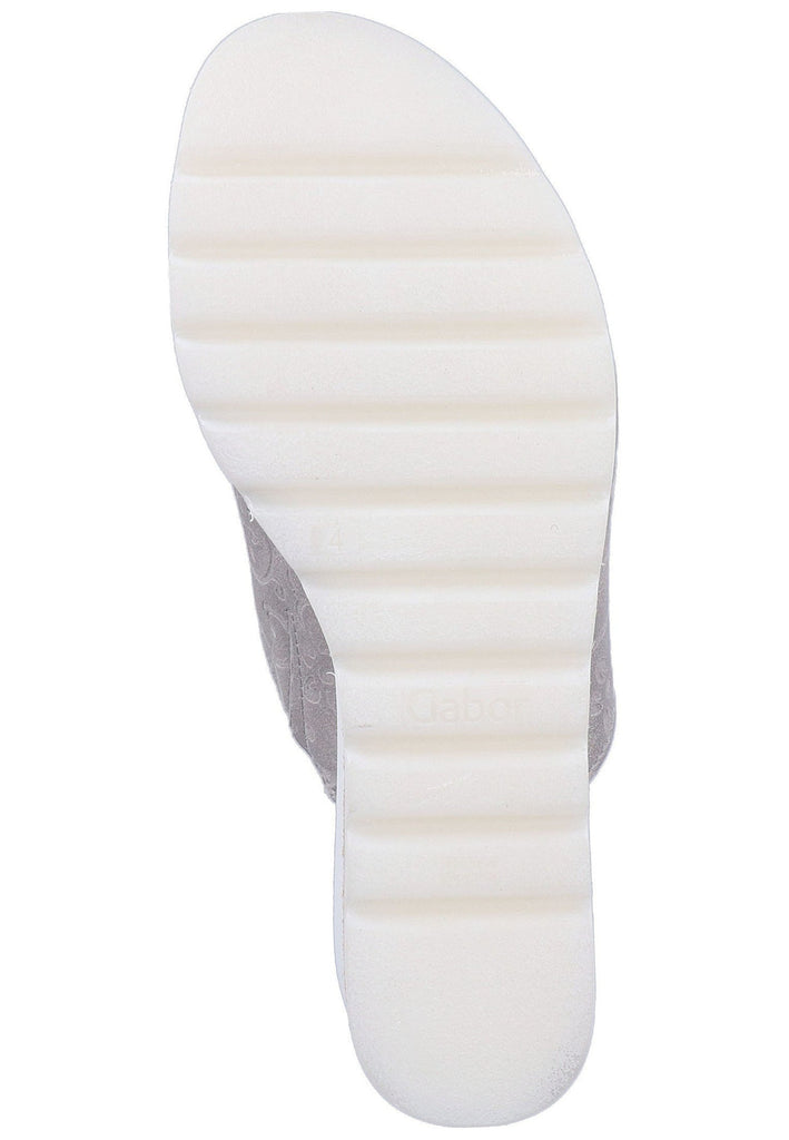 Gabor Pantoletten Leder Hellgrau - surf4shoes