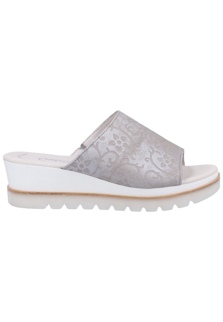 Gabor Pantoletten Leder Hellgrau - surf4shoes