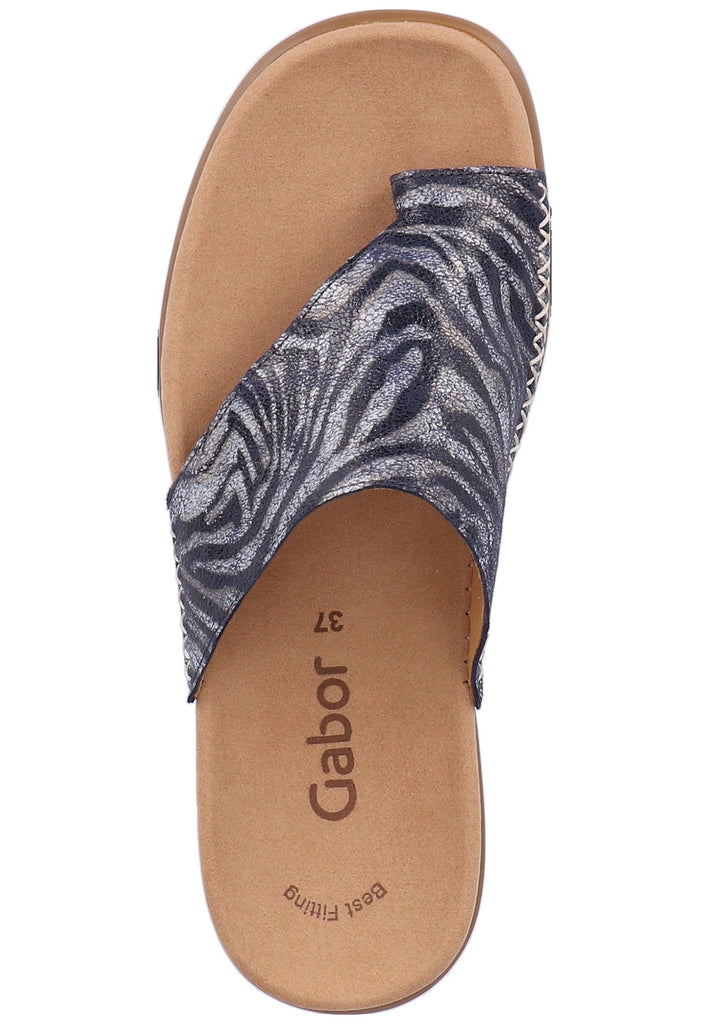 Gabor Zehensteg Leder Blau - surf4shoes