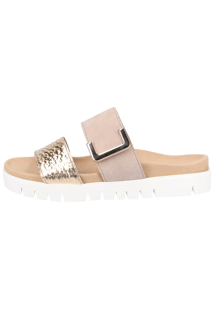 Gabor Pantoletten Nubukleder Beige - surf4shoes