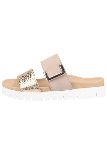 Gabor Pantoletten Nubukleder Beige - surf4shoes