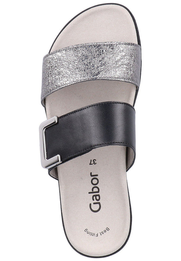 Gabor Pantoletten Nappaleder Schwarz - surf4shoes