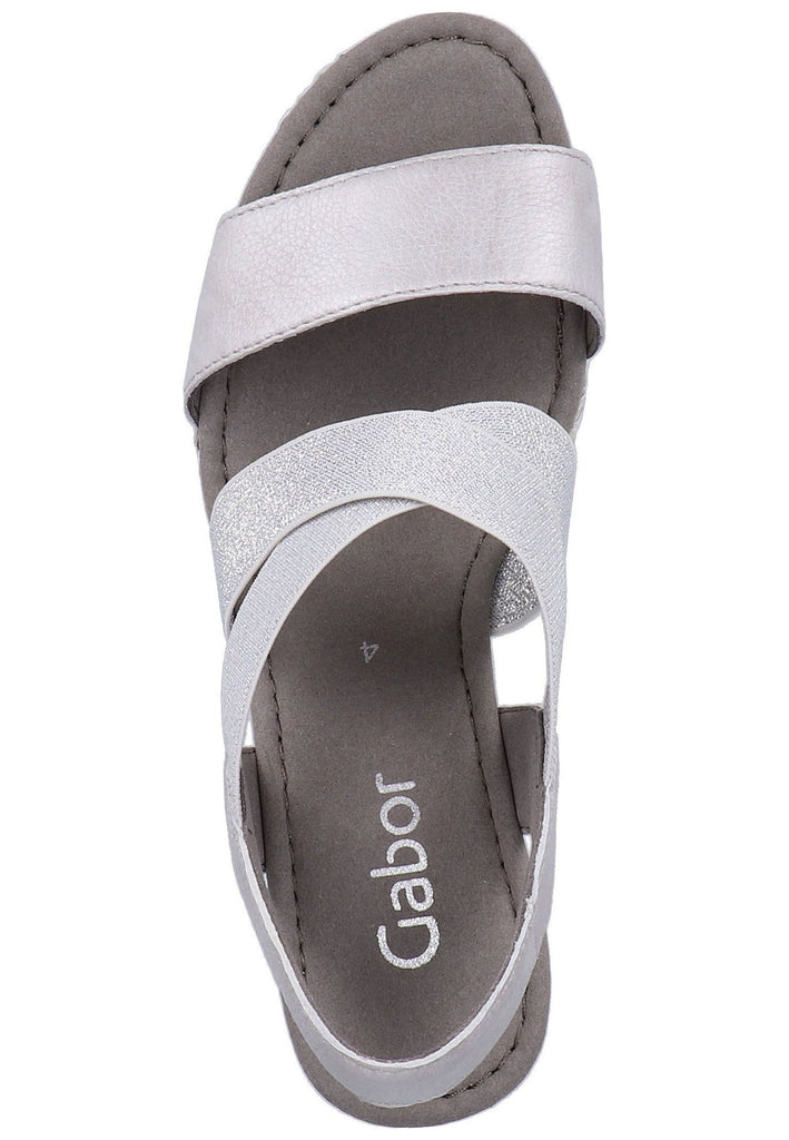 Gabor Sandalen Leder Silber - surf4shoes