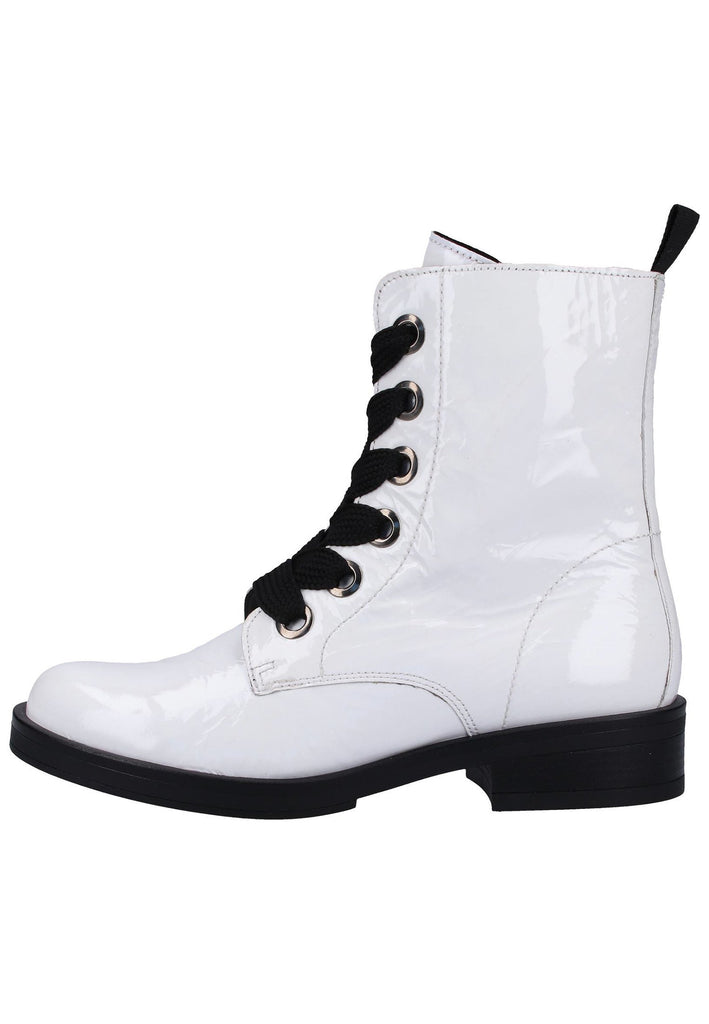 Gabor Stiefelette Leder Weiß/Schwarz - surf4shoes