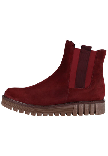 Gabor Stiefelette Veloursleder Dunkelrot - surf4shoes