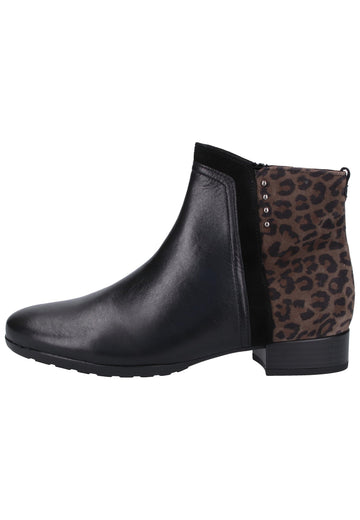 Gabor Stiefelette Glattleder Schwarz/Grau - surf4shoes