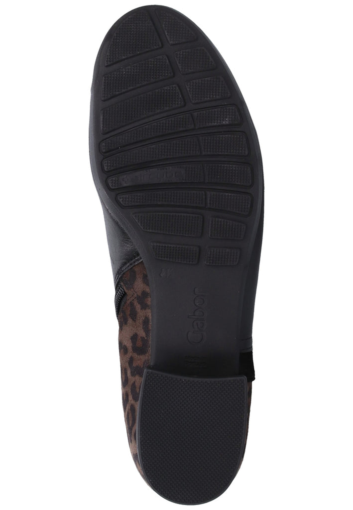 Gabor Stiefelette Glattleder Schwarz/Grau - surf4shoes