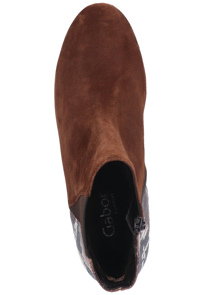 Gabor Stiefelette Veloursleder Dunkelbraun - surf4shoes