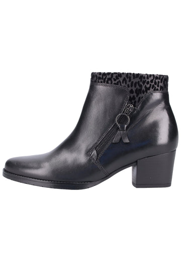 Gabor Stiefelette Glattleder Schwarz/Grau - surf4shoes