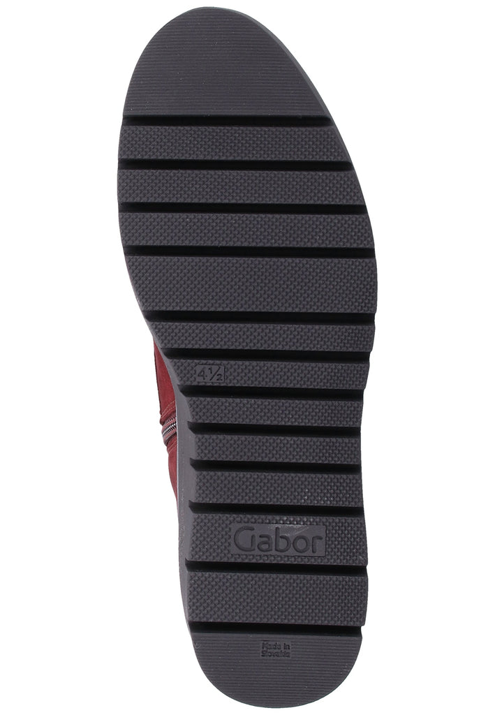 Gabor Stiefelette Veloursleder Dunkelrot - surf4shoes