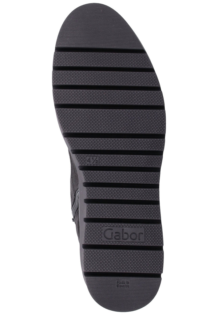 Gabor Stiefelette Veloursleder Schwarz Warmfutter - surf4shoes