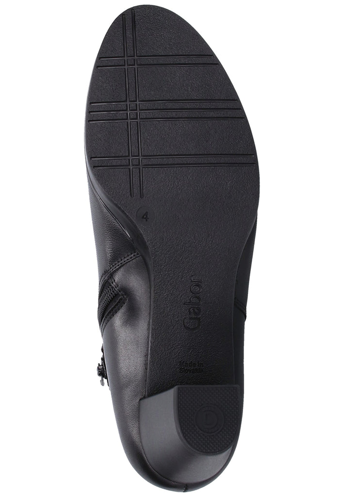 Gabor Stiefelette Glattleder Schwarz - surf4shoes