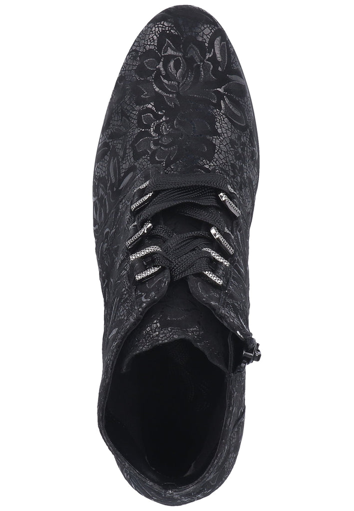 Gabor Stiefelette Veloursleder Schwarz - surf4shoes