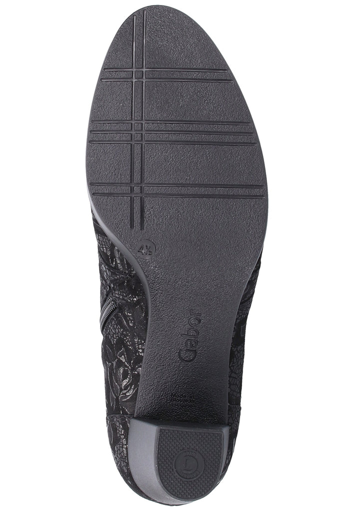 Gabor Stiefelette Veloursleder Schwarz - surf4shoes