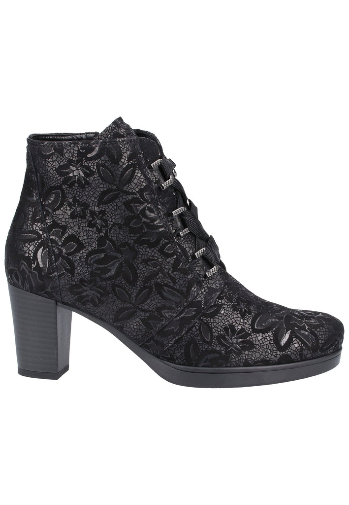 Gabor Stiefelette Veloursleder Schwarz - surf4shoes