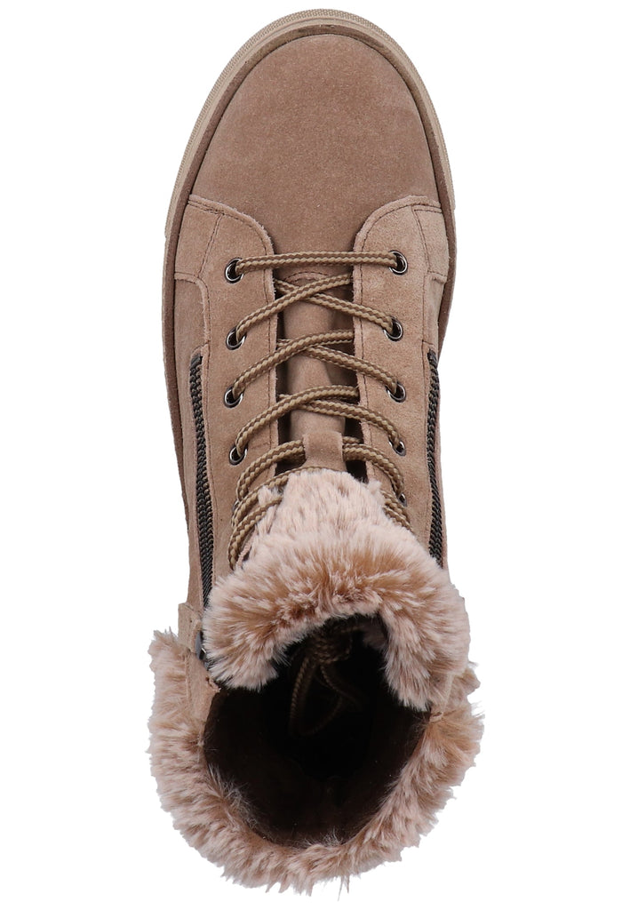 Gabor Stiefelette Veloursleder Hellbraun Warmfutter - surf4shoes