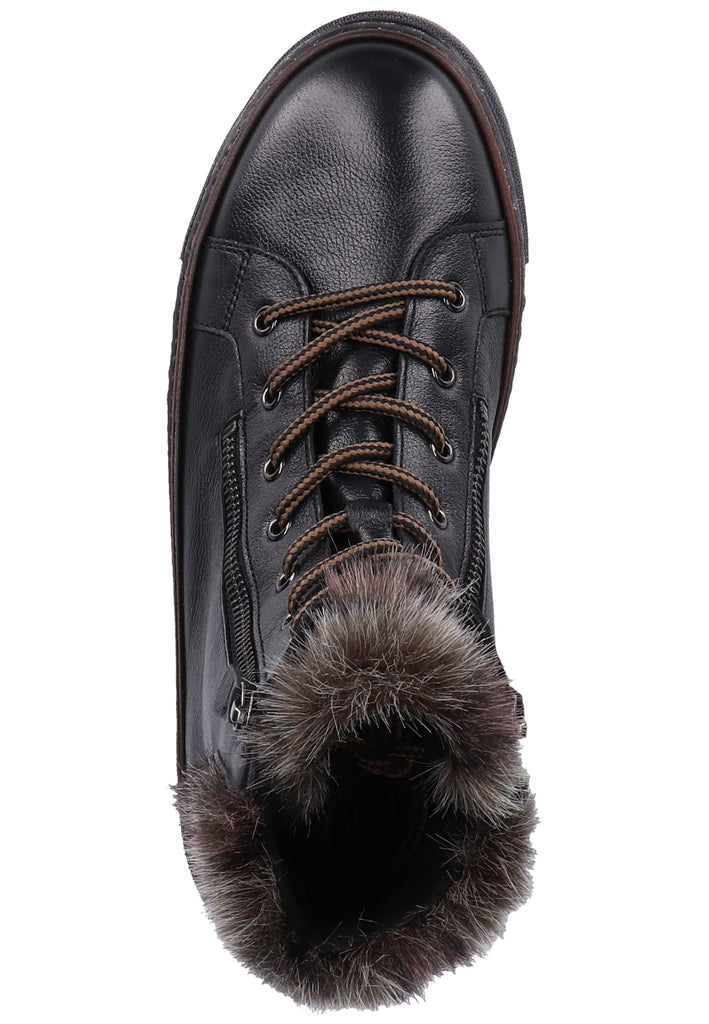 Gabor Stiefelette Veloursleder Schwarz - surf4shoes