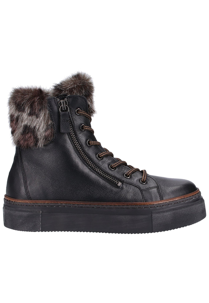 Gabor Stiefelette Veloursleder Schwarz - surf4shoes