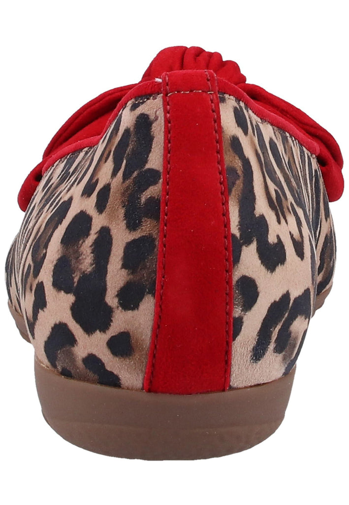 Gabor Ballerinas Veloursleder Beige/Rot - surf4shoes