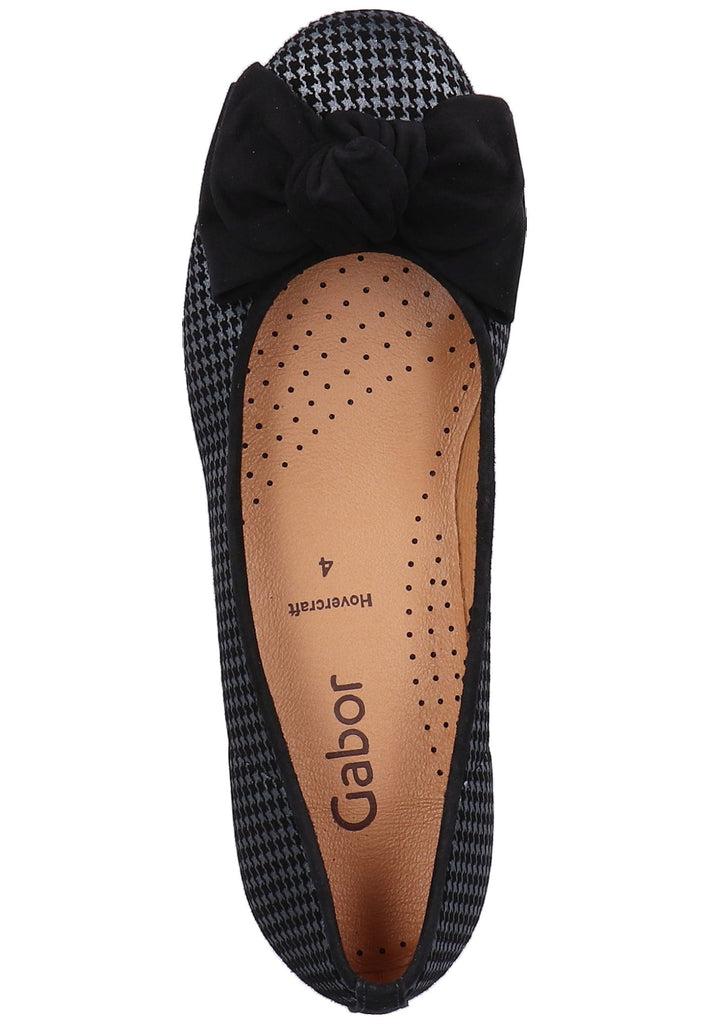Gabor Ballerinas Veloursleder Grau/Schwarz - surf4shoes