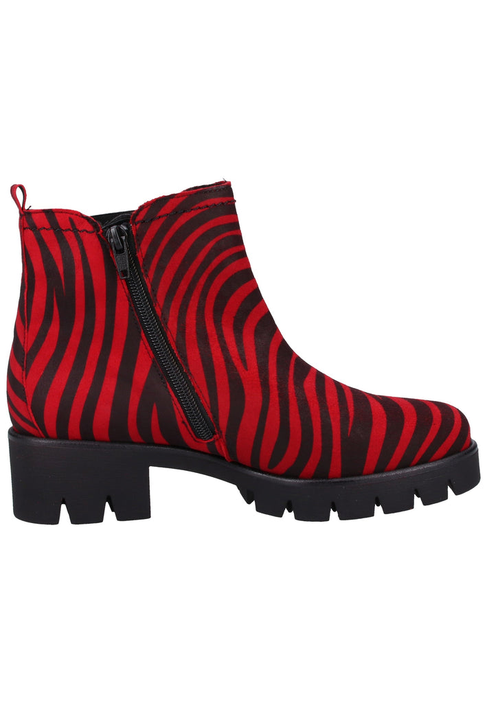 Gabor Stiefelette Veloursleder Rot/Schwarz - surf4shoes