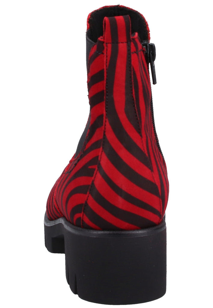 Gabor Stiefelette Veloursleder Rot/Schwarz - surf4shoes