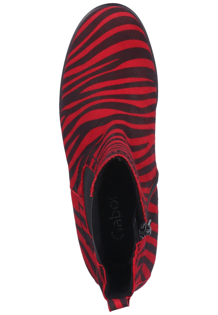 Gabor Stiefelette Veloursleder Rot/Schwarz - surf4shoes