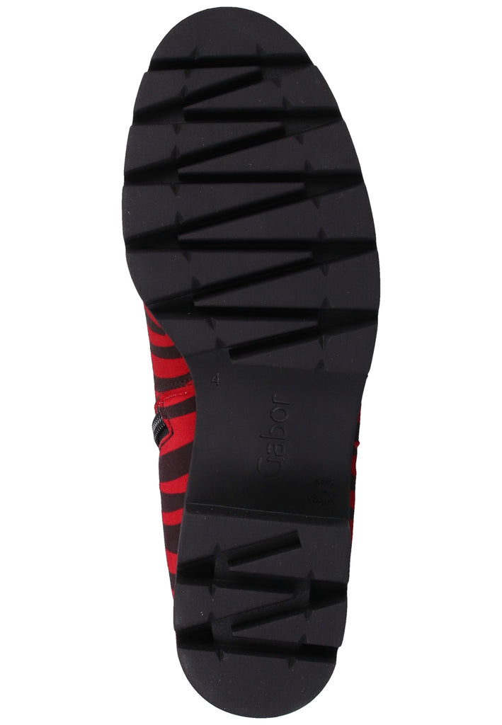 Gabor Stiefelette Veloursleder Rot/Schwarz - surf4shoes