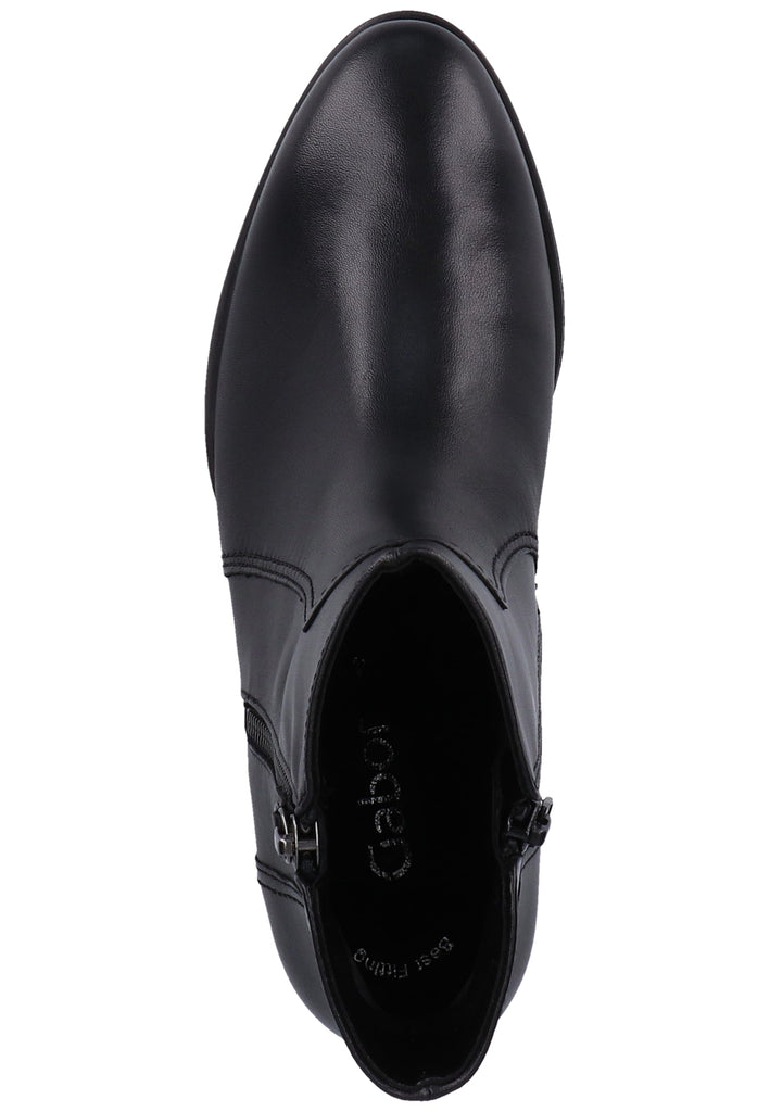 Gabor Stiefelette Glattleder Schwarz - surf4shoes