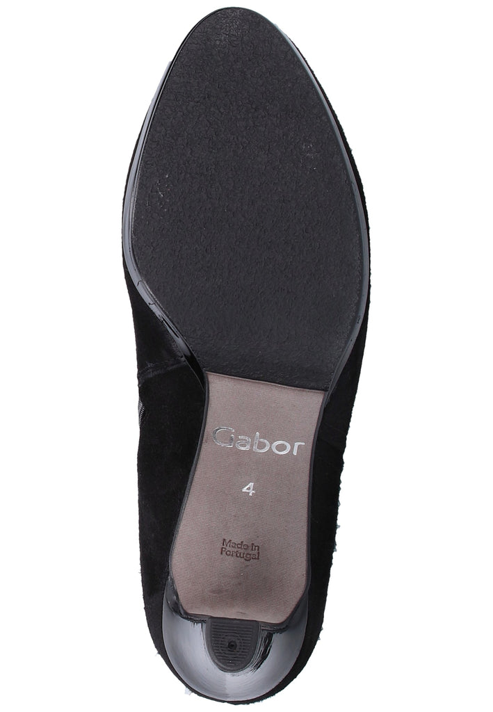 Gabor Stiefelette Veloursleder Schwarz - surf4shoes
