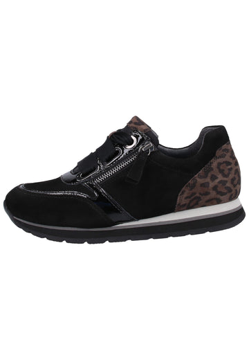 Gabor Sneaker Veloursleder Schwarz/Grau - surf4shoes