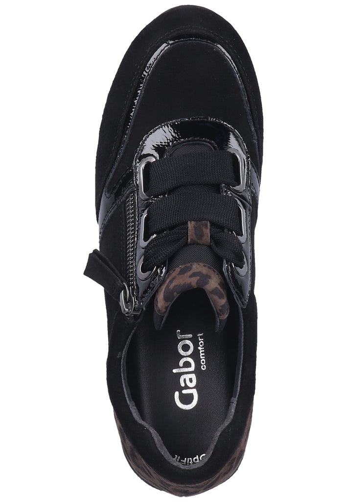 Gabor Sneaker Veloursleder Schwarz/Grau - surf4shoes