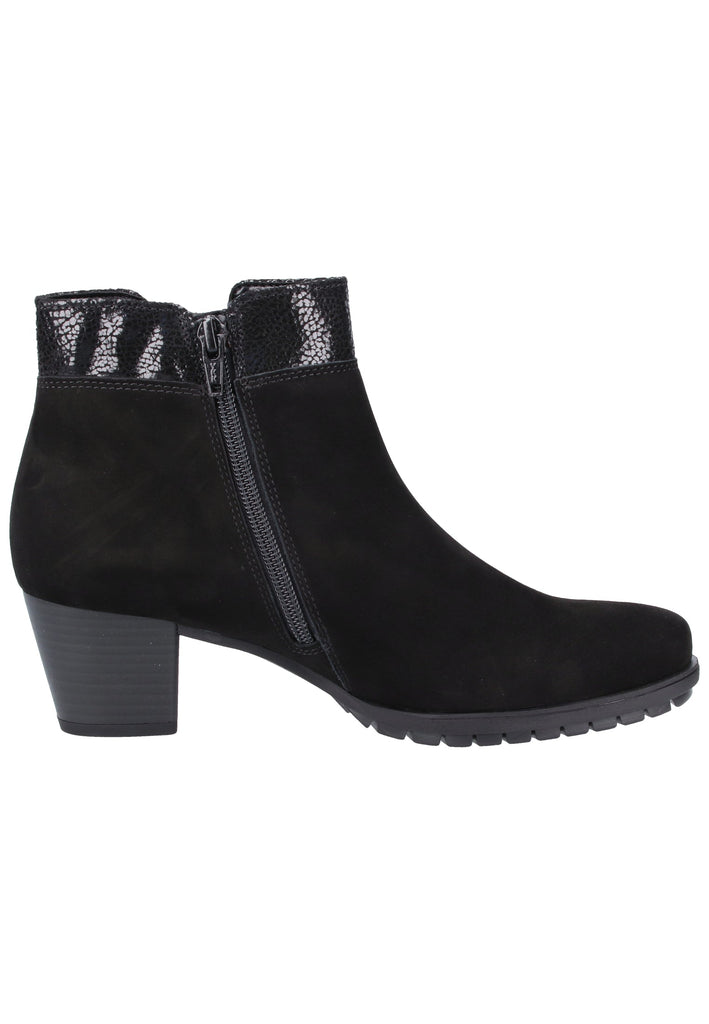 Gabor Stiefelette Veloursleder Schwarz - surf4shoes